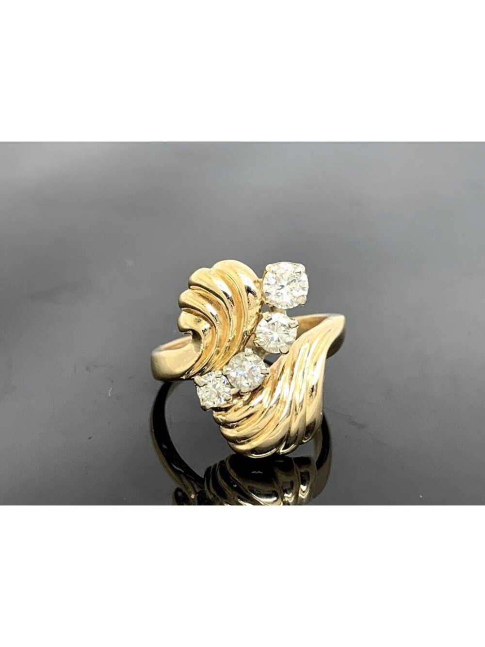 Cocktail Diamond Ring 0.70ctw 14k Yellow Gold Estate Jewelry Women's Size 8